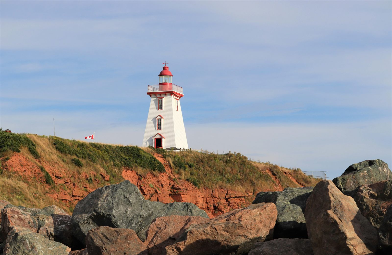 Lighthouse on the red cliffs of Prince Edward Island